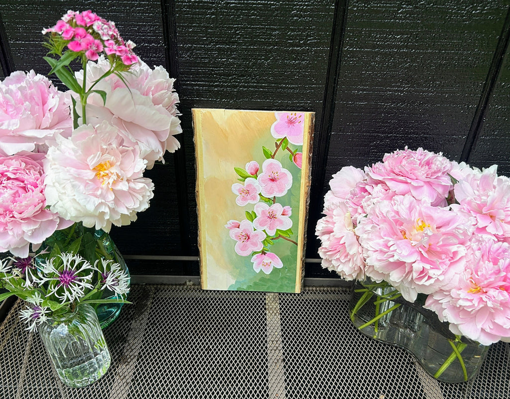Reversible Cherry Blossom Beach Painting
