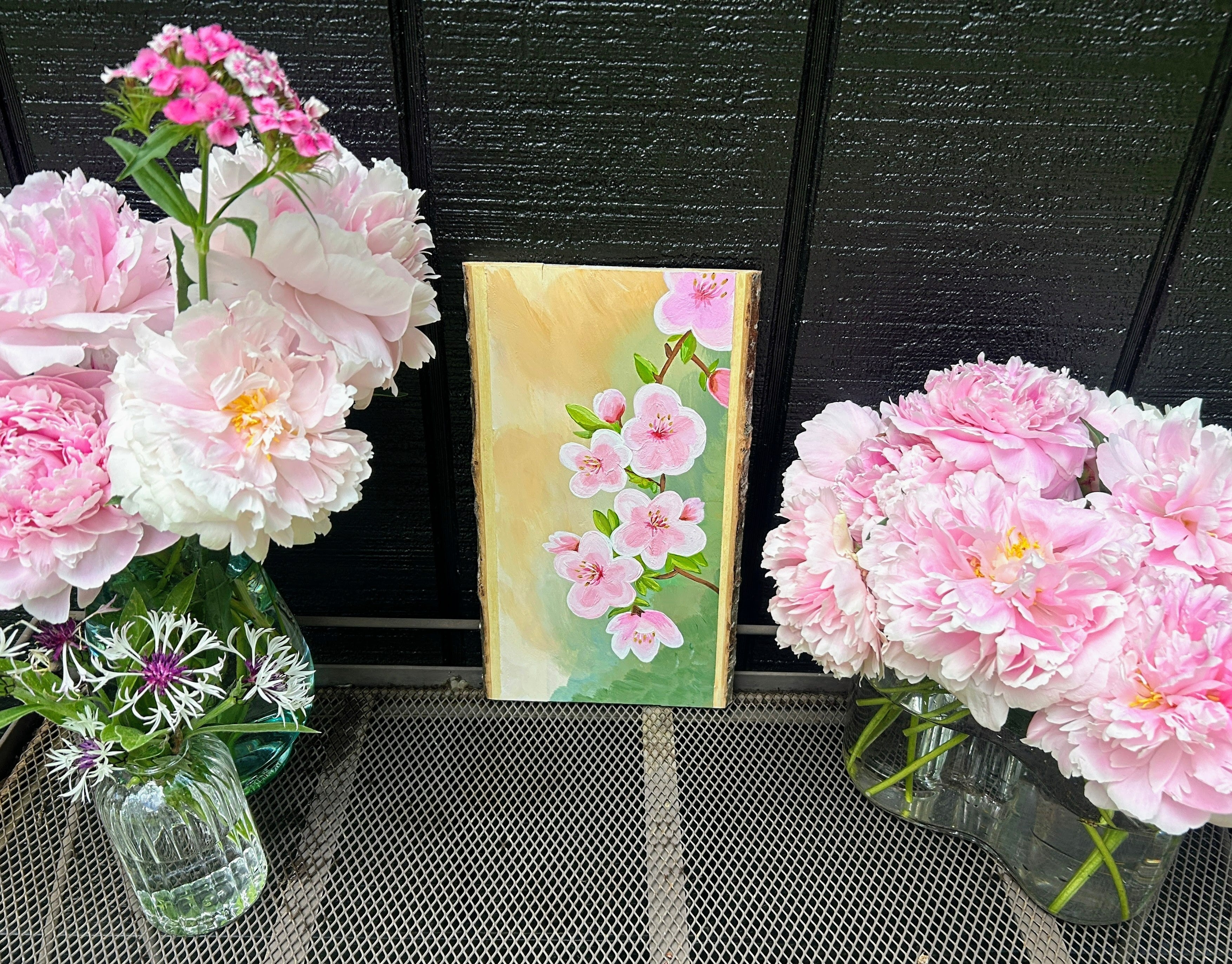 Reversible Cherry Blossom Beach Painting