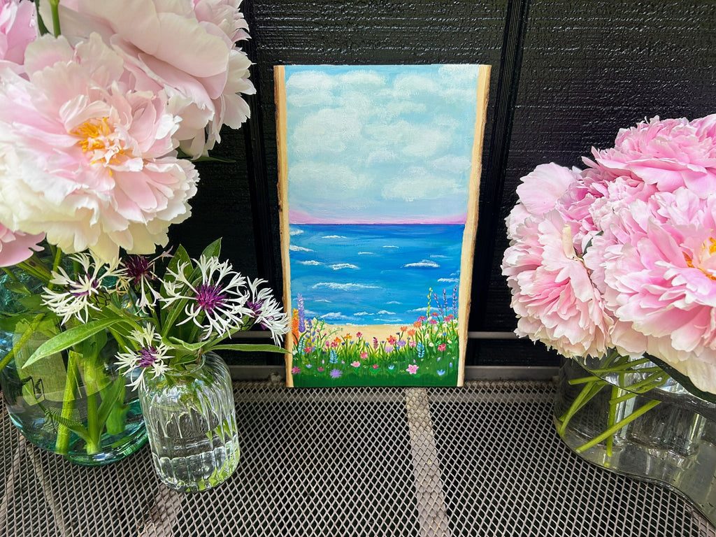 Reversible Cherry Blossom Beach Painting